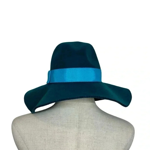 NEW NWT Lola Hats of NY Pinked Fedora 7199 100% Rabbit Hair Wool in Peacock - Picture 4 of 14